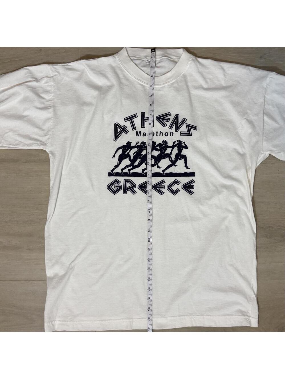 Vintage VTG Athens Marathon Long Sleeve T Shirt XXL Made in Greece Bambaki - Picture 3 of 7